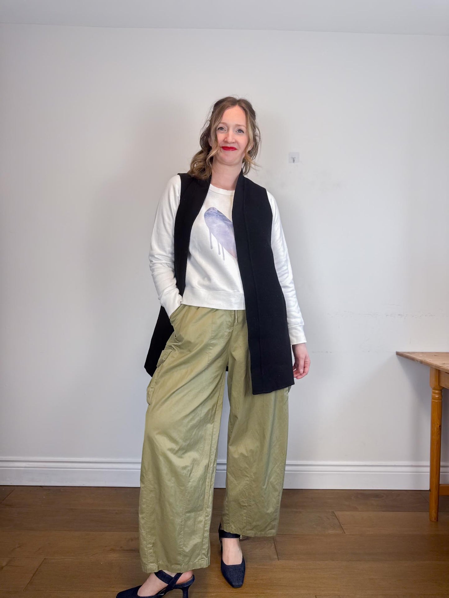 Kerri Rosenthal "Drippy Heat Crewneck in White" (Size M)