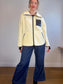 SPANX Fleece Jacket in Cream/Black (Size XL)