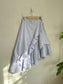 Poetry & Prose "Double-Ruffle Midi Skirt in Blue" (Size S)