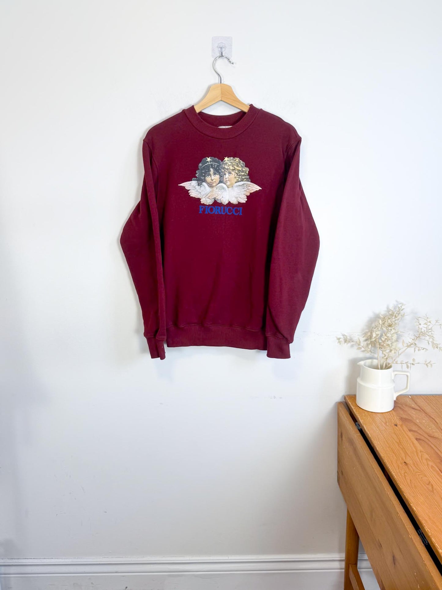 FIORUCCI Crew Neck Angel Sweartshirt in Maroon (Size S/M)