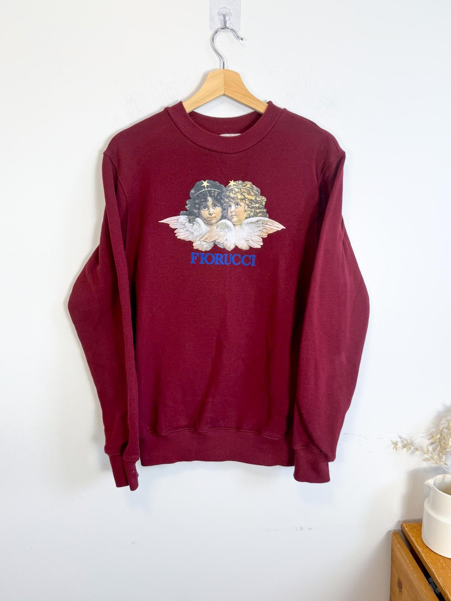 FIORUCCI Crew Neck Angel Sweartshirt in Maroon (Size S/M)