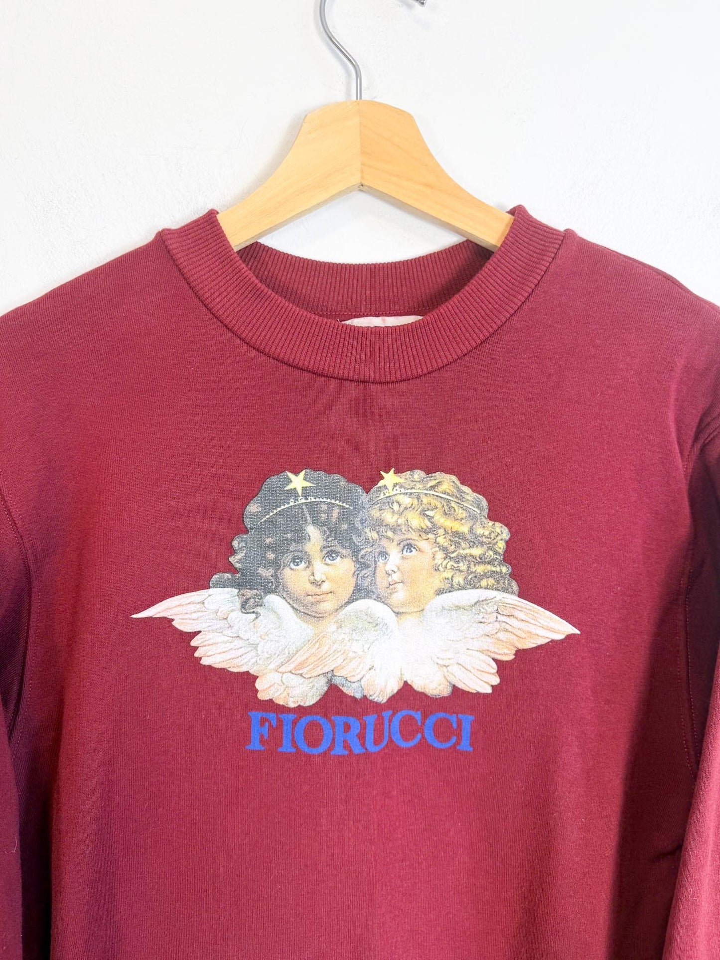 FIORUCCI Crew Neck Angel Sweartshirt in Maroon (Size S/M)