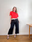 Gap "Mid Rise Double Waist Pants in Black/White" (Size L)