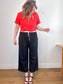 Gap "Mid Rise Double Waist Pants in Black/White" (Size L)