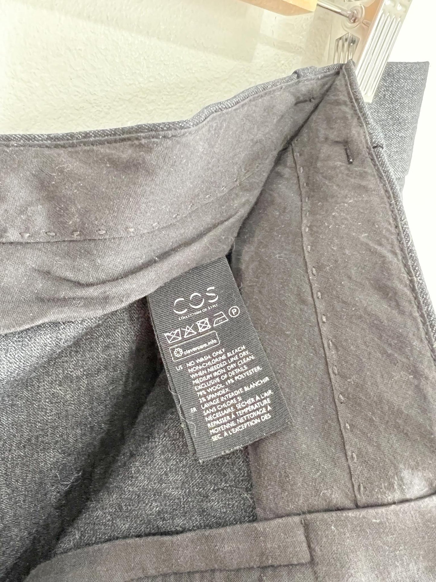 COS Wool Trousers in Charcoal Grey (Size 10)