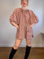 Daughters of India Sustainable "Poet Mini Dress in Red Clay" (Size M/L)