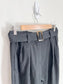 Massimo Dutti Wool Belted Trousers in Charcoal Grey (Size 6)