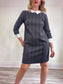 Pietro Brunelli Long Sleeve Collared Dress in Grey (Size S/M)