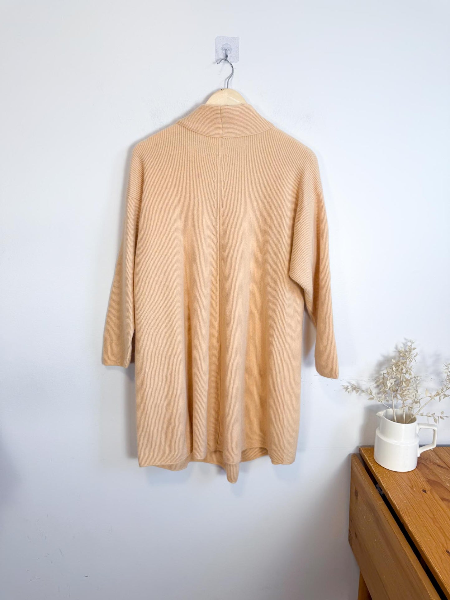 Vintage Cashmere Sweater Dress in Sandy Beige (Size M/L)