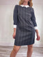 Pietro Brunelli Long Sleeve Collared Dress in Grey (Size S/M)