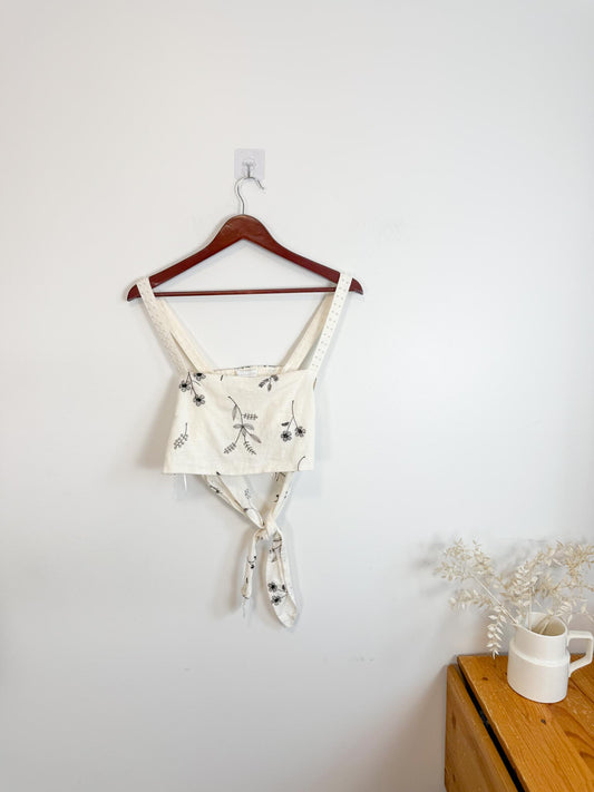 House of Harlow Linen Crop Top (Size M)