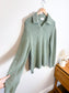 Sezane OCTOBRE Editions Fuzzy Collared Knit in Sea Green (Size L)