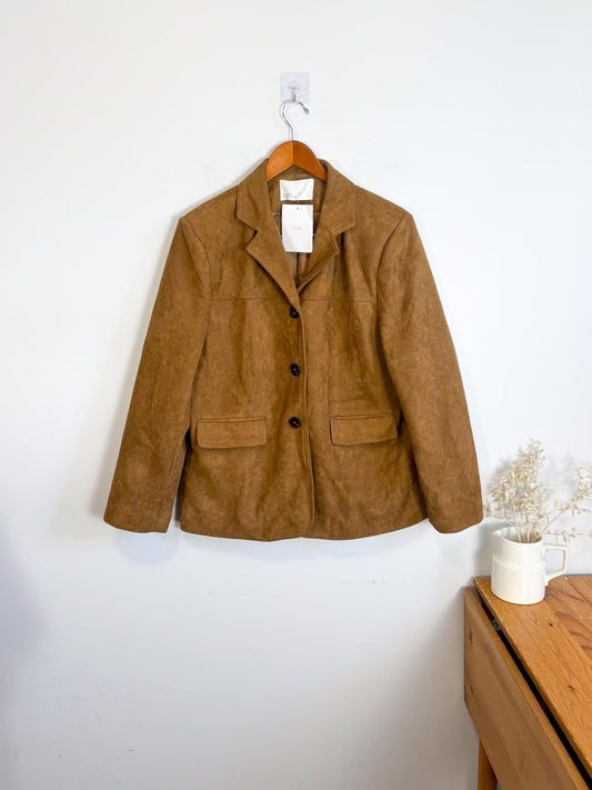 Oak + Fort Vegan Suede Jacket in Camel NWT (Size M-L)