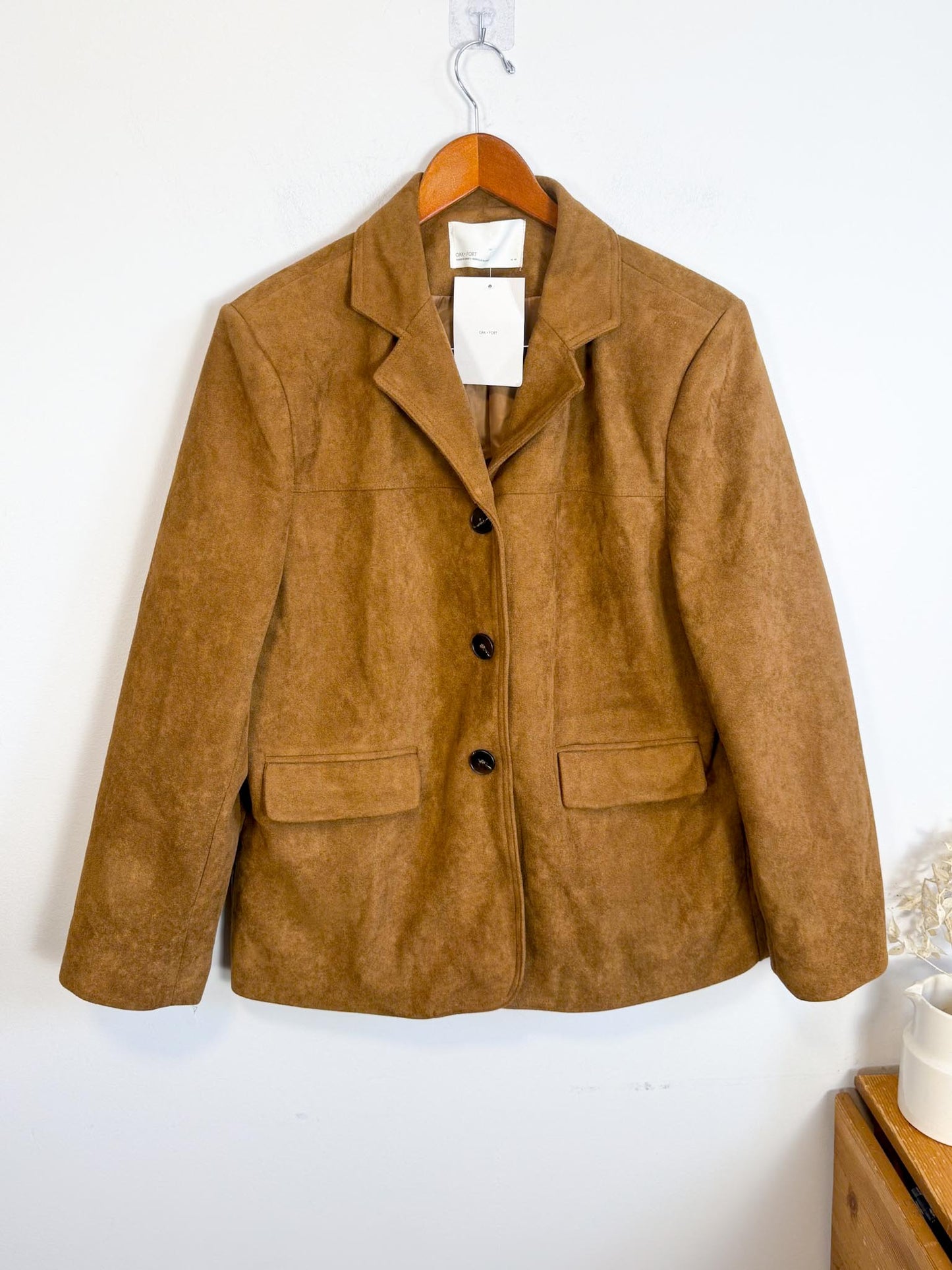 Oak + Fort Vegan Suede Jacket in Camel NWT (Size M-L)