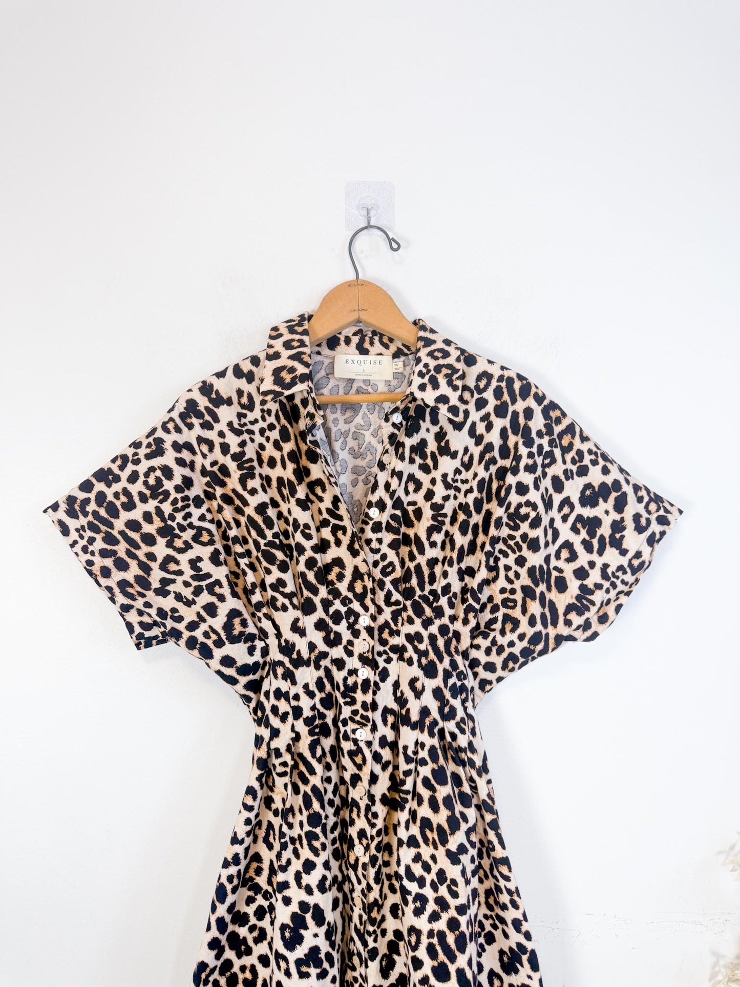 Anthropologie "The Tobie Leopard Print Midi Shirt Dress by Exquise" (Size S)