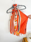 Banana Republic Front Halter Scarf Top in Orange Print (Size XL)