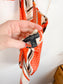 Banana Republic Front Halter Scarf Top in Orange Print (Size XL)