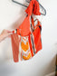 Banana Republic Front Halter Scarf Top in Orange Print (Size XL)