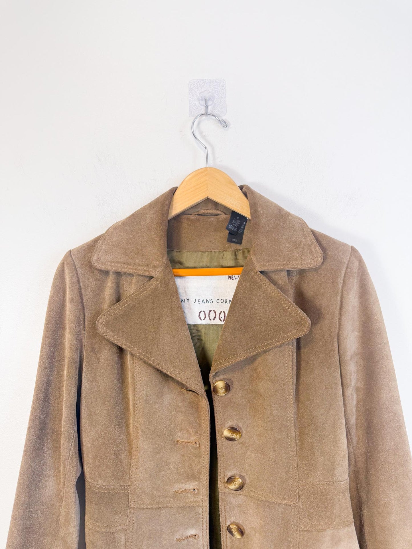 Vintage DKNY Suede Leather Jacket in Hazelnut (Size S)