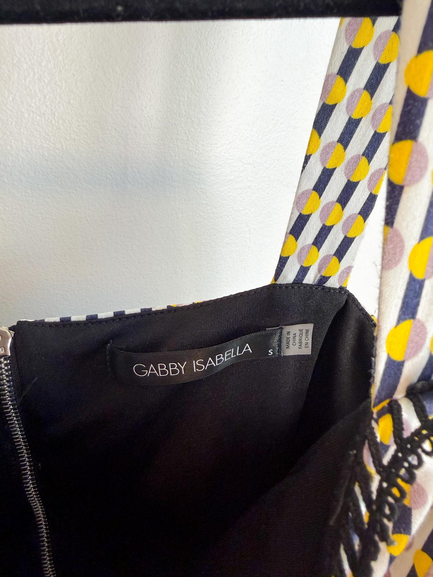 Gabby Isabella Dress in Yellow/Black Print (Size S)