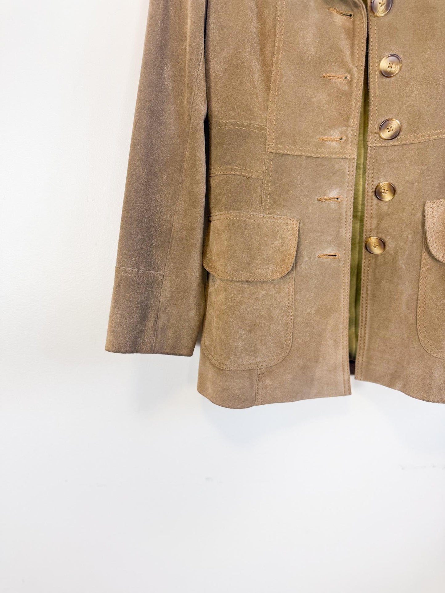 Vintage DKNY Suede Leather Jacket in Hazelnut (Size S)