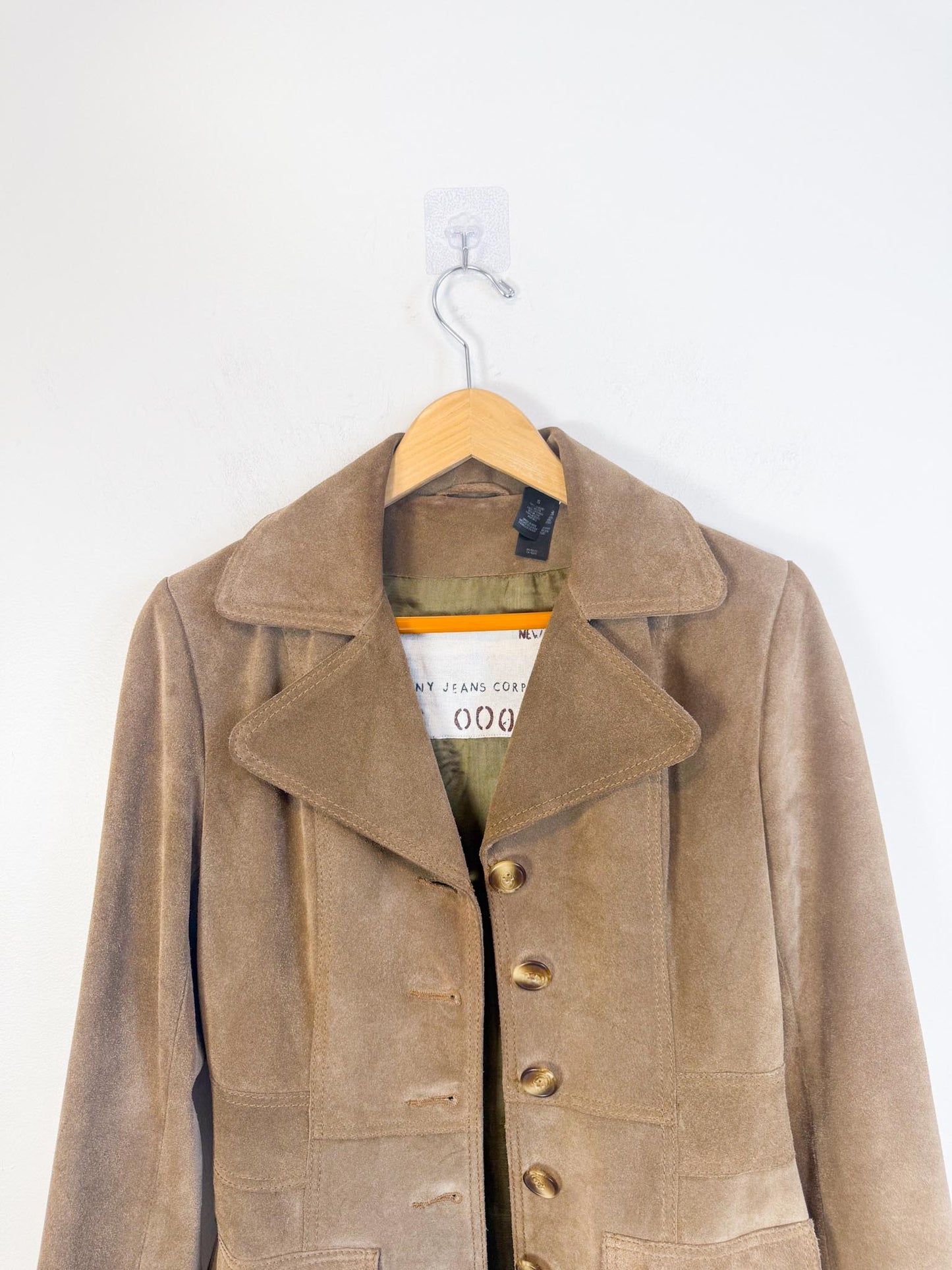 Vintage DKNY Suede Leather Jacket in Hazelnut (Size S)