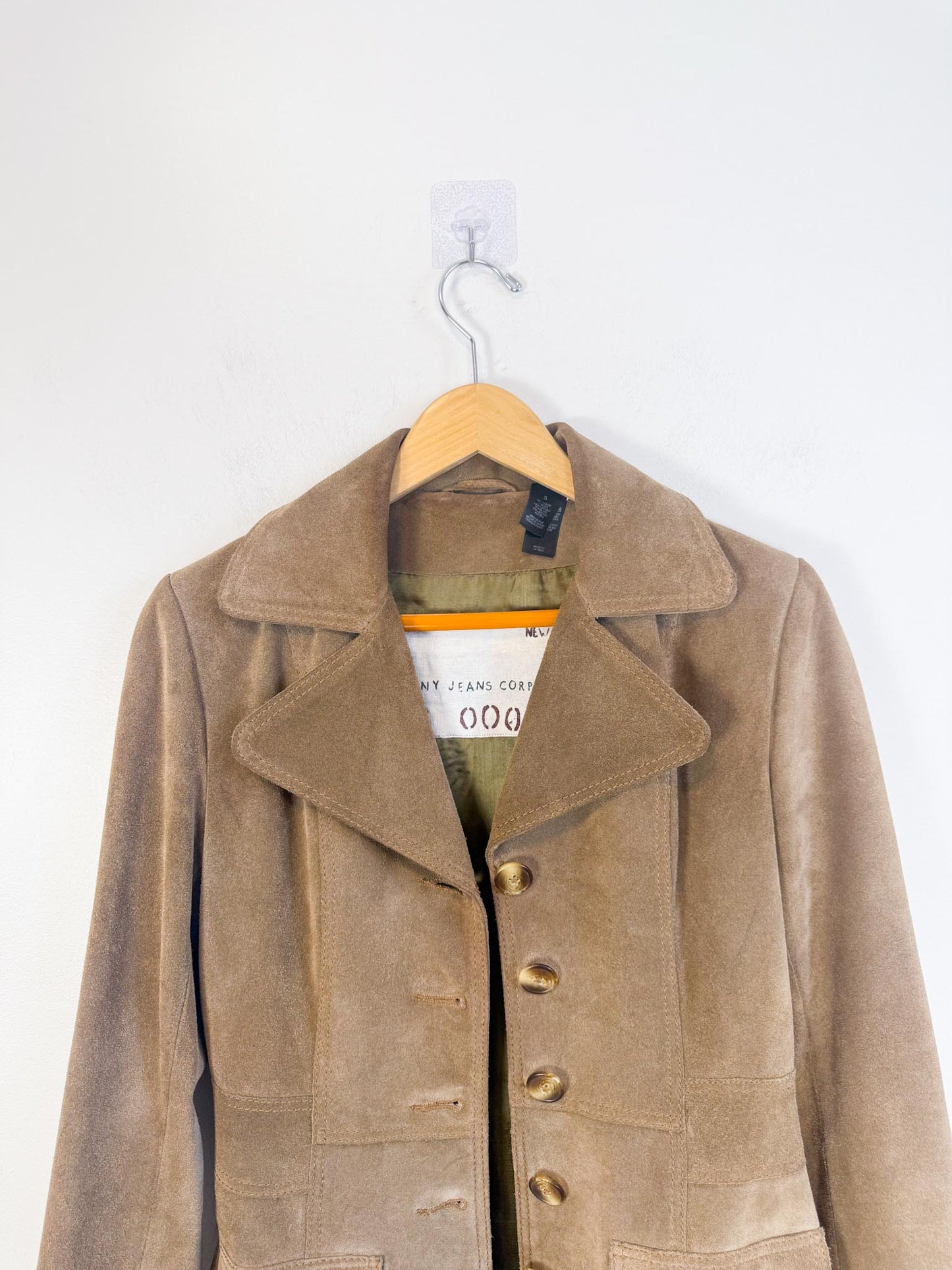 Vintage DKNY Suede Leather Jacket in Hazelnut (Size S)