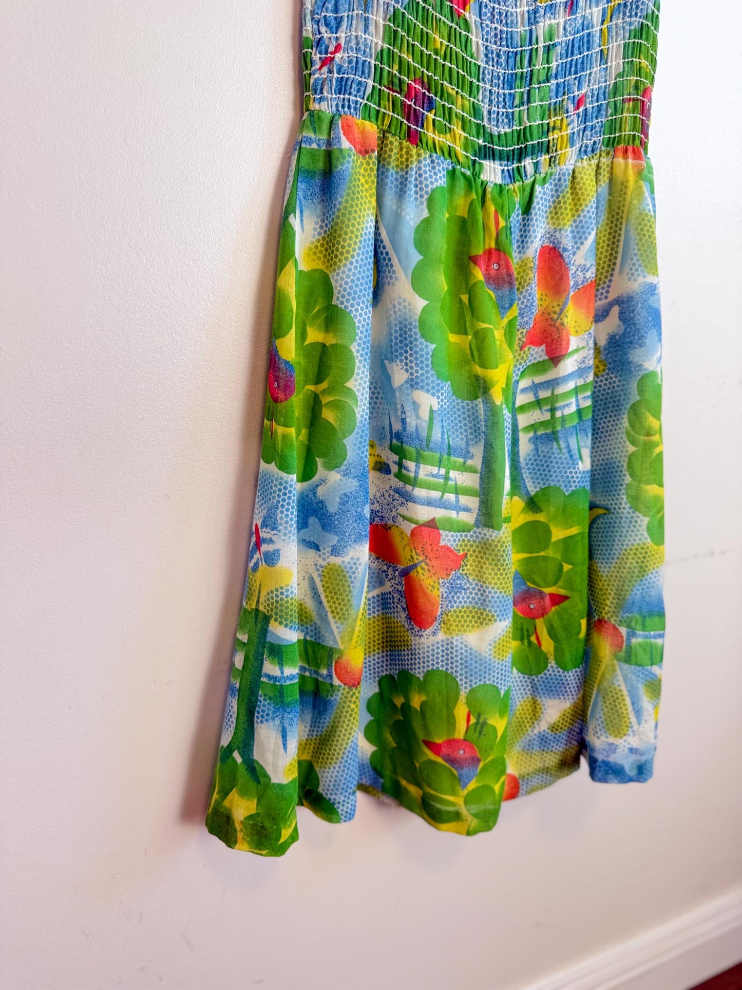Vintage Mini Dress in Tree Print (Size M)