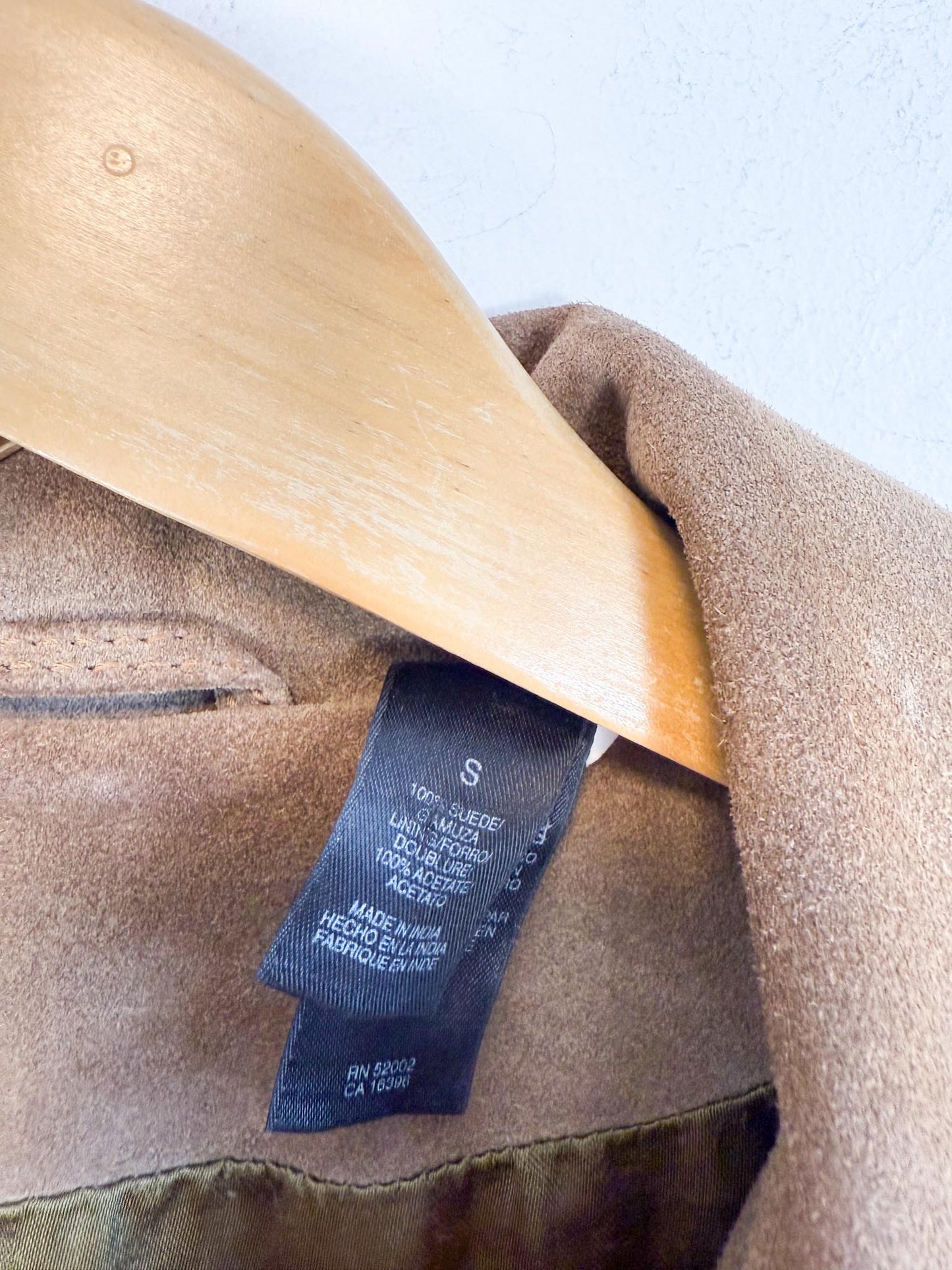 Vintage DKNY Suede Leather Jacket in Hazelnut (Size S)