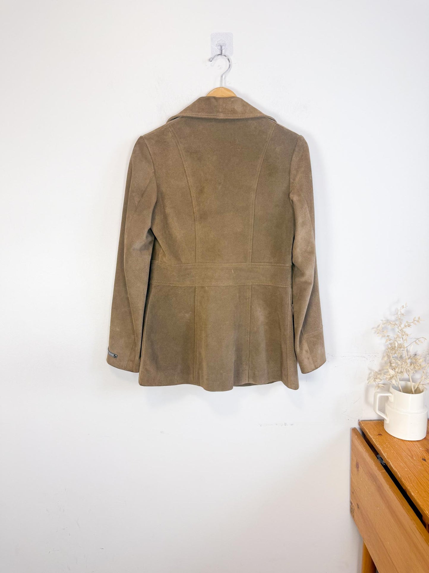 Vintage DKNY Suede Leather Jacket in Hazelnut (Size S)