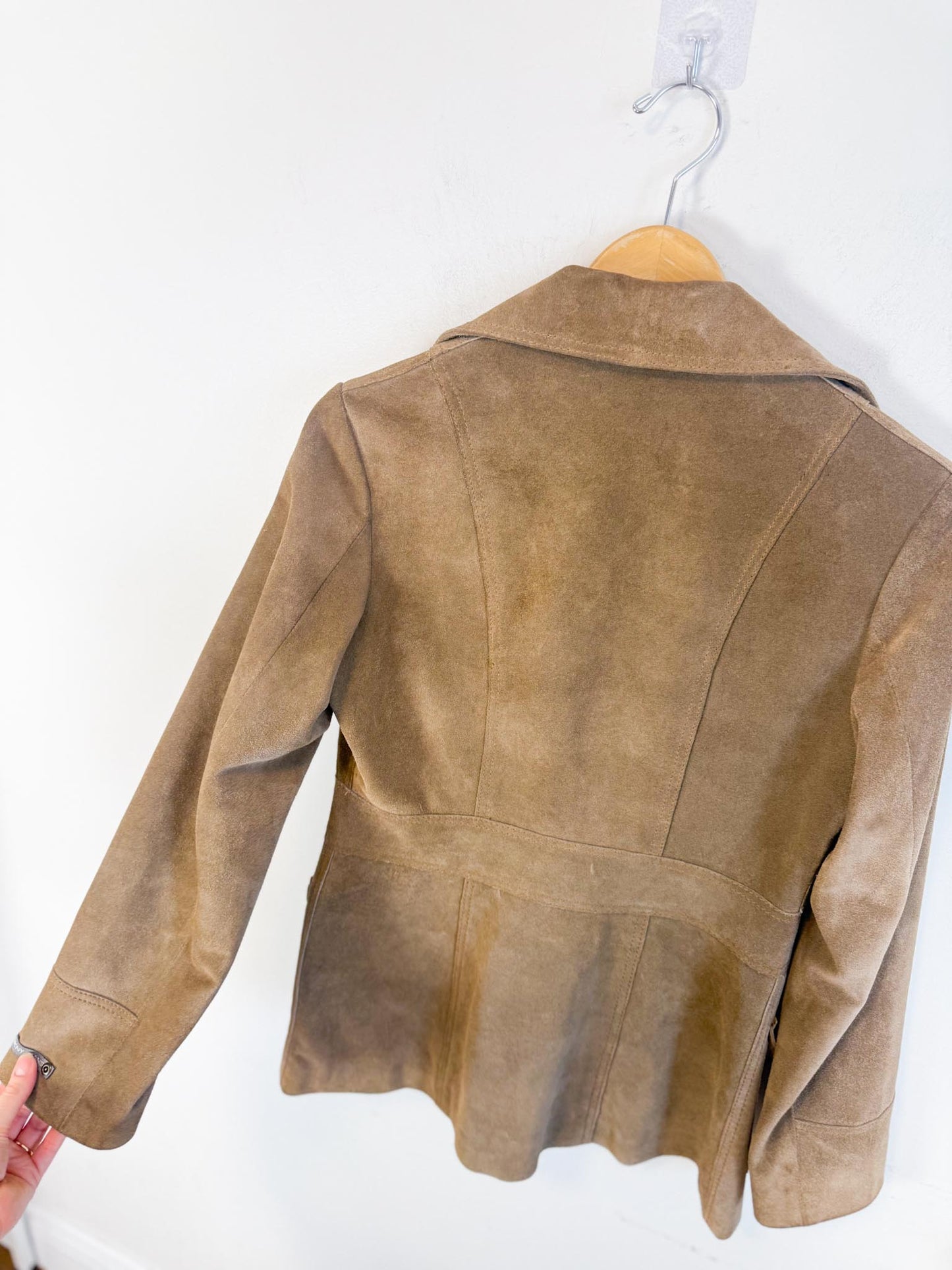Vintage DKNY Suede Leather Jacket in Hazelnut (Size S)