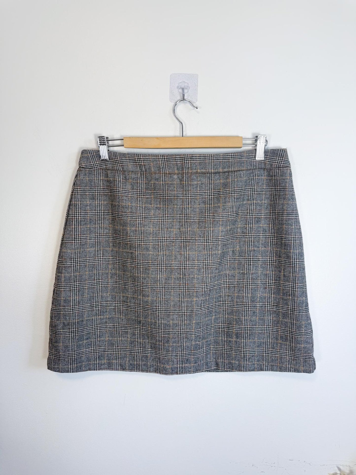 Hudson North Plaid Wool Mini Skirt (Size 14)