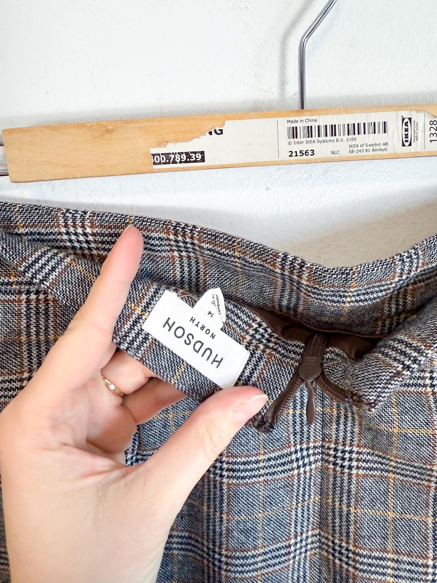 Hudson North Plaid Wool Mini Skirt (Size 14)