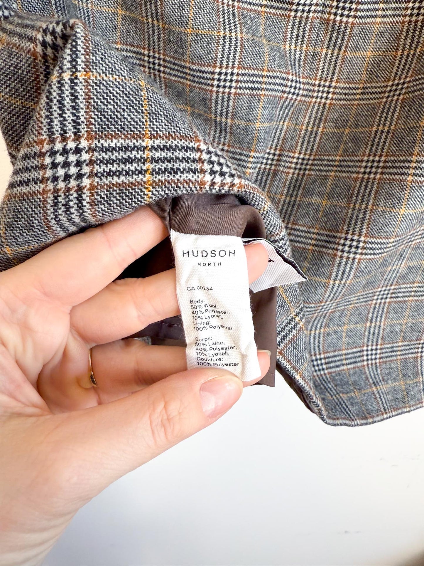 Hudson North Plaid Wool Mini Skirt (Size 14)