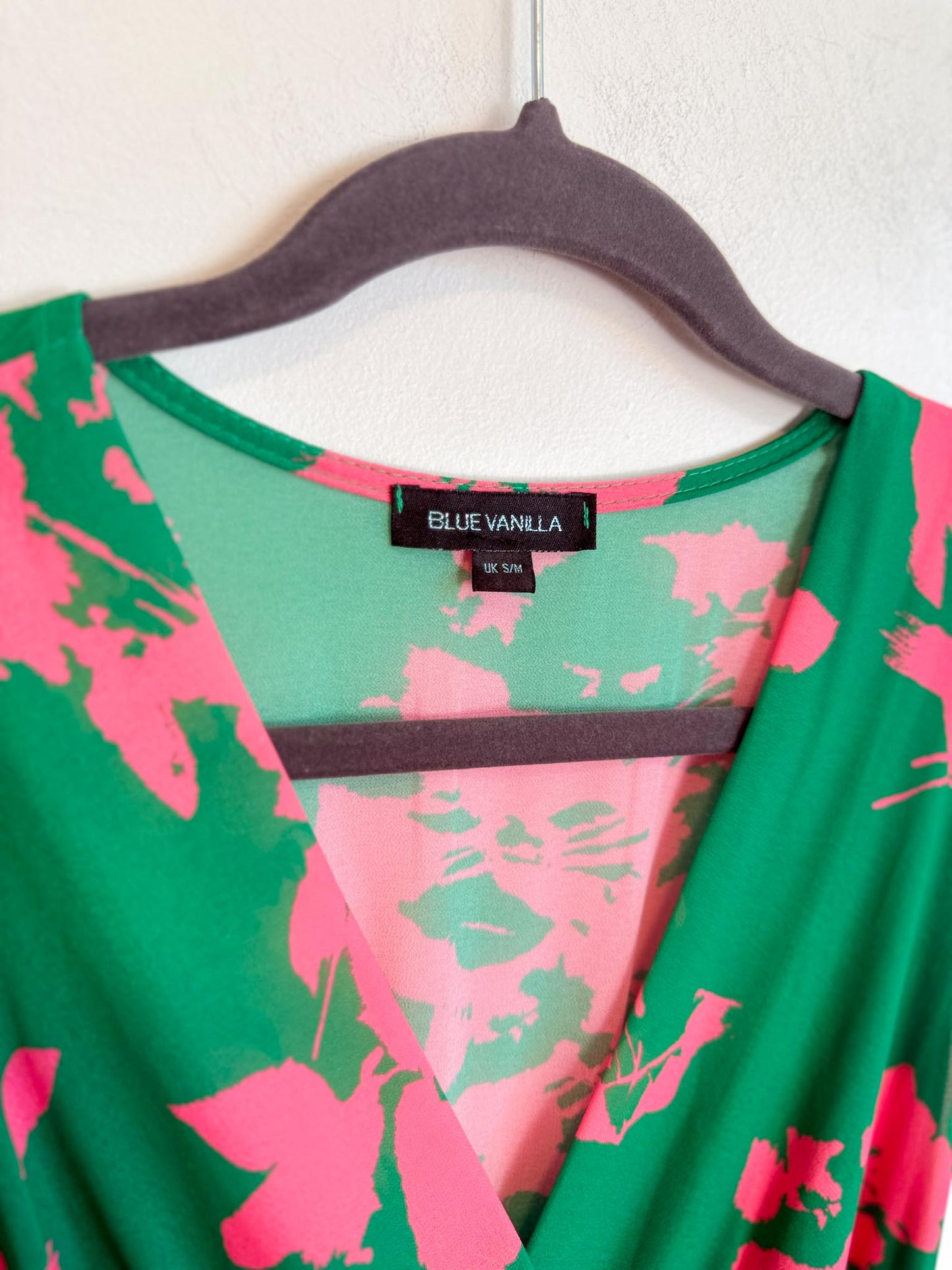 Blue Vanilla Dress in Green/Pink Floral (Size S/M)