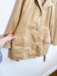 Vintage Emporio Collection by E.A. Faux Suede Wrap Jacket in Beige (Size M)