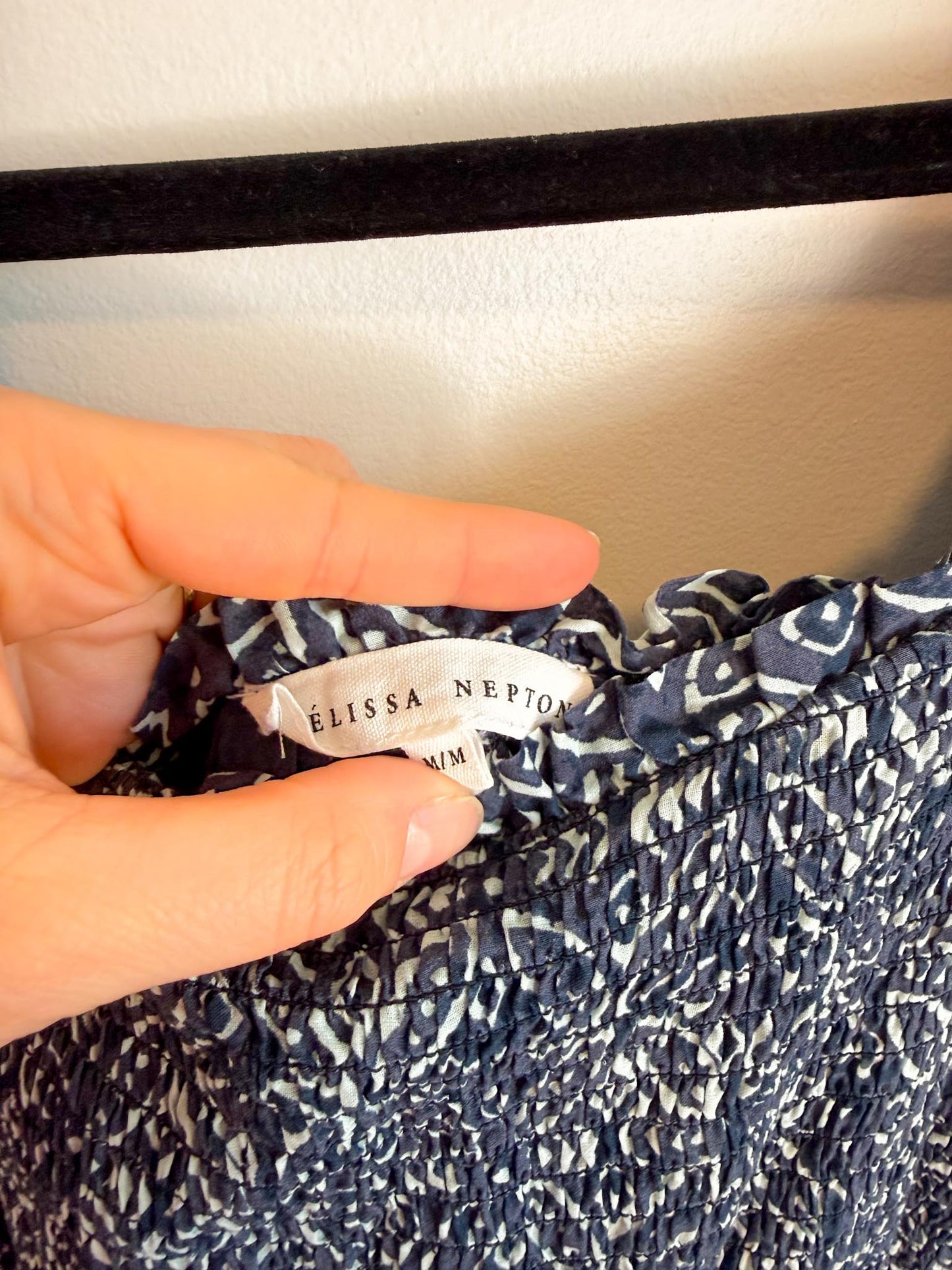 Melissa Nepton Cotton Maxi Dress in Navy (Size M)