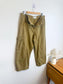 by Anthropologie Cropped Cargo Pants in Khaki Green (Size 14P)