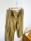 by Anthropologie Cropped Cargo Pants in Khaki Green (Size 14P)