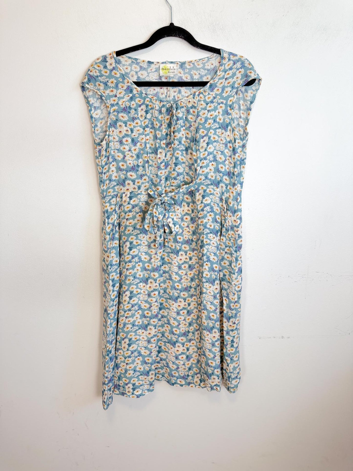 Mandala Design Sustainable Floral Mini Dress (Size M)