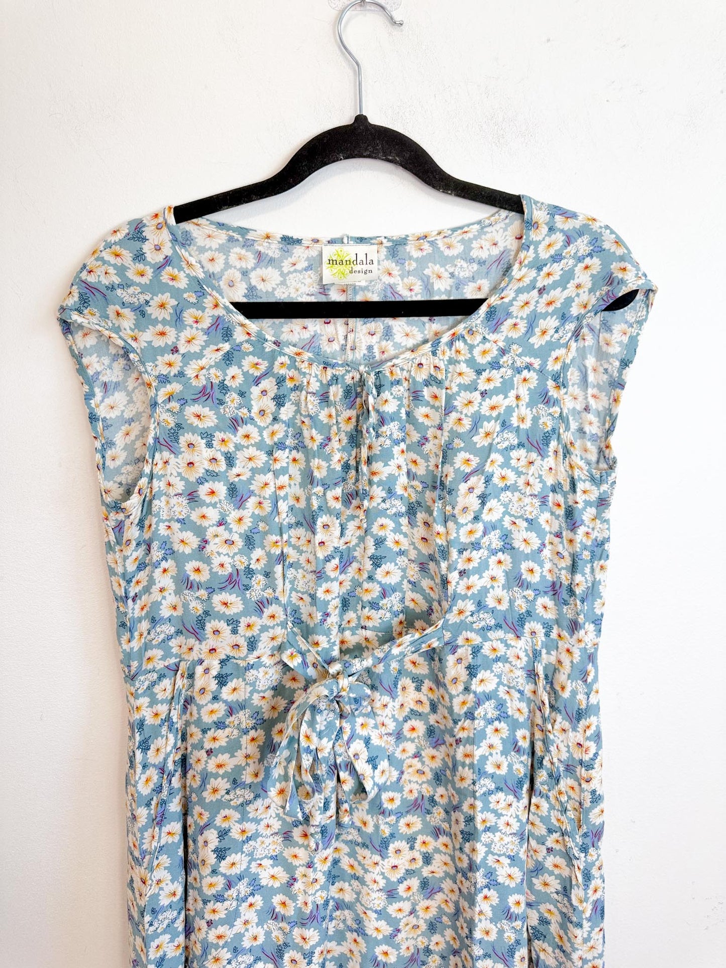 Mandala Design Sustainable Floral Mini Dress (Size M)
