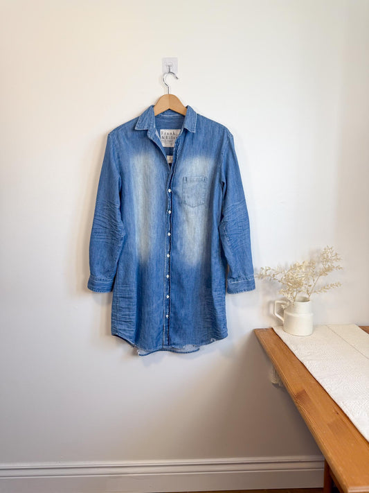 Frank & Eileen "Mary Ruffle Ruffle Collar Shirtdress" (Size S/M)