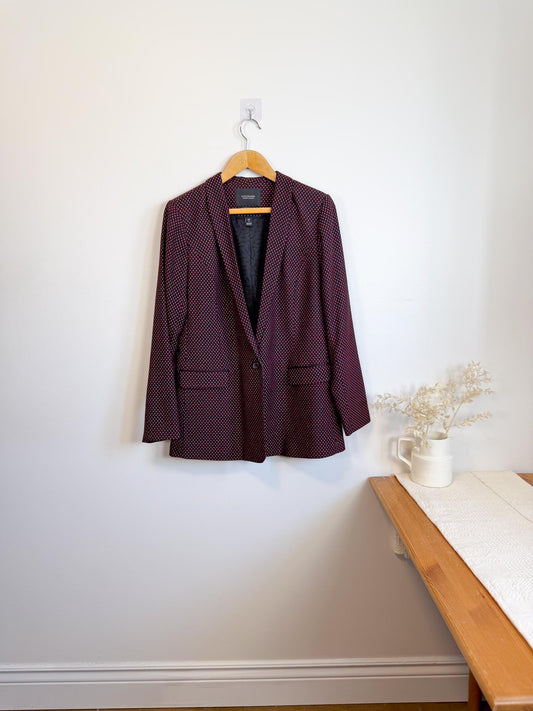 Scotch & Soda Diamond Print Blazer in Red/Black (Size S/M)