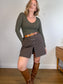 Babaton "Contour V-neck Longsleeve in Dark Green" (Size M))