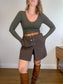 Babaton "Contour V-neck Longsleeve in Dark Green" (Size M))