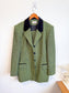 Vintage Green Tweed Skirt Suit (Size L)