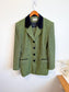 Vintage Green Tweed Skirt Suit (Size L)