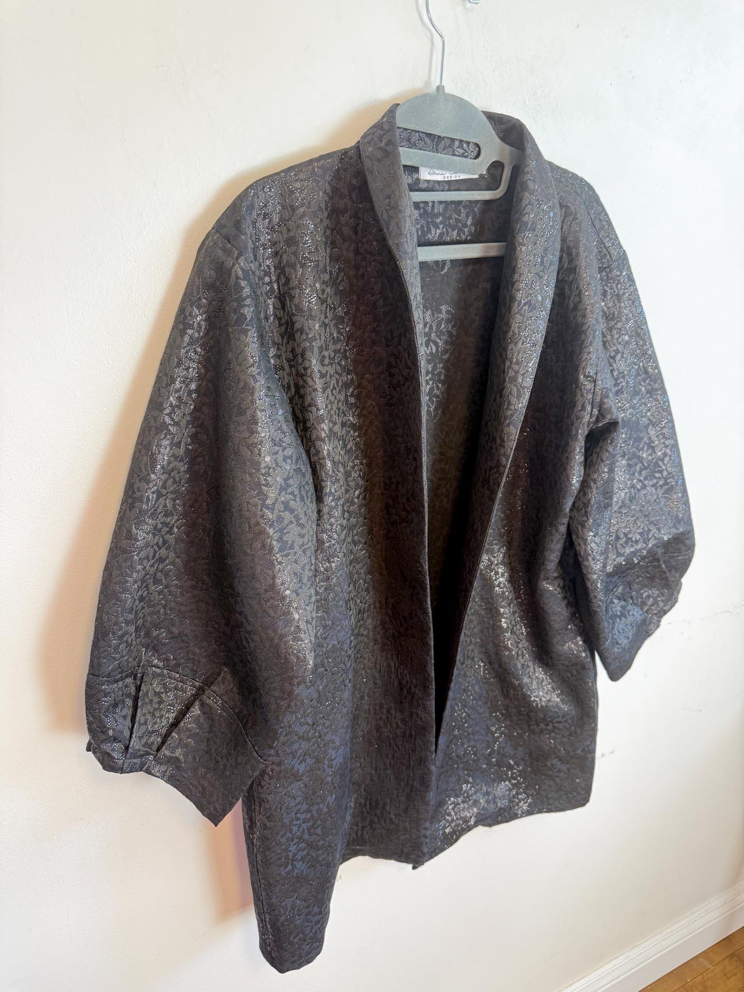 Diana Coatsworth Design Jacket in Black Metallic (Size M)