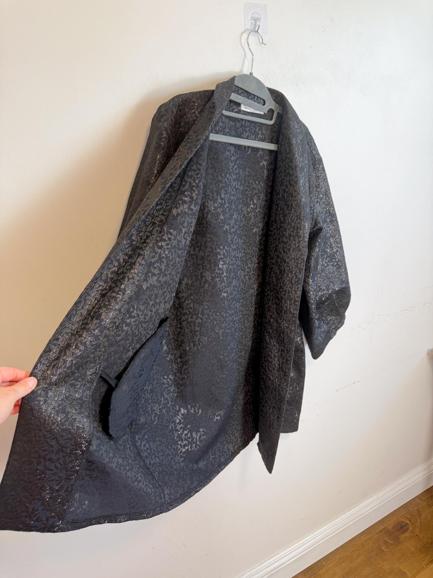 Diana Coatsworth Design Jacket in Black Metallic (Size M)