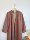 J.Jill Long Quilt Wool Jacket in Dusty Rose/Green (Size M/L)